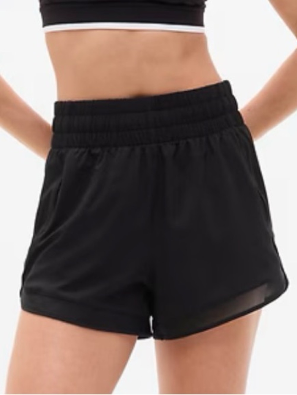 Athleta Mesh Racer Run High Rise 3" Short Women’s Small in Black